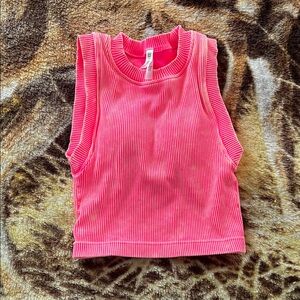 Zenana Outfitters Vibrant Pink Ribbed Tank Top